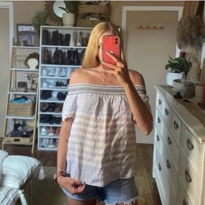 Vineyard Vines Stripe Off The Shoulder Top